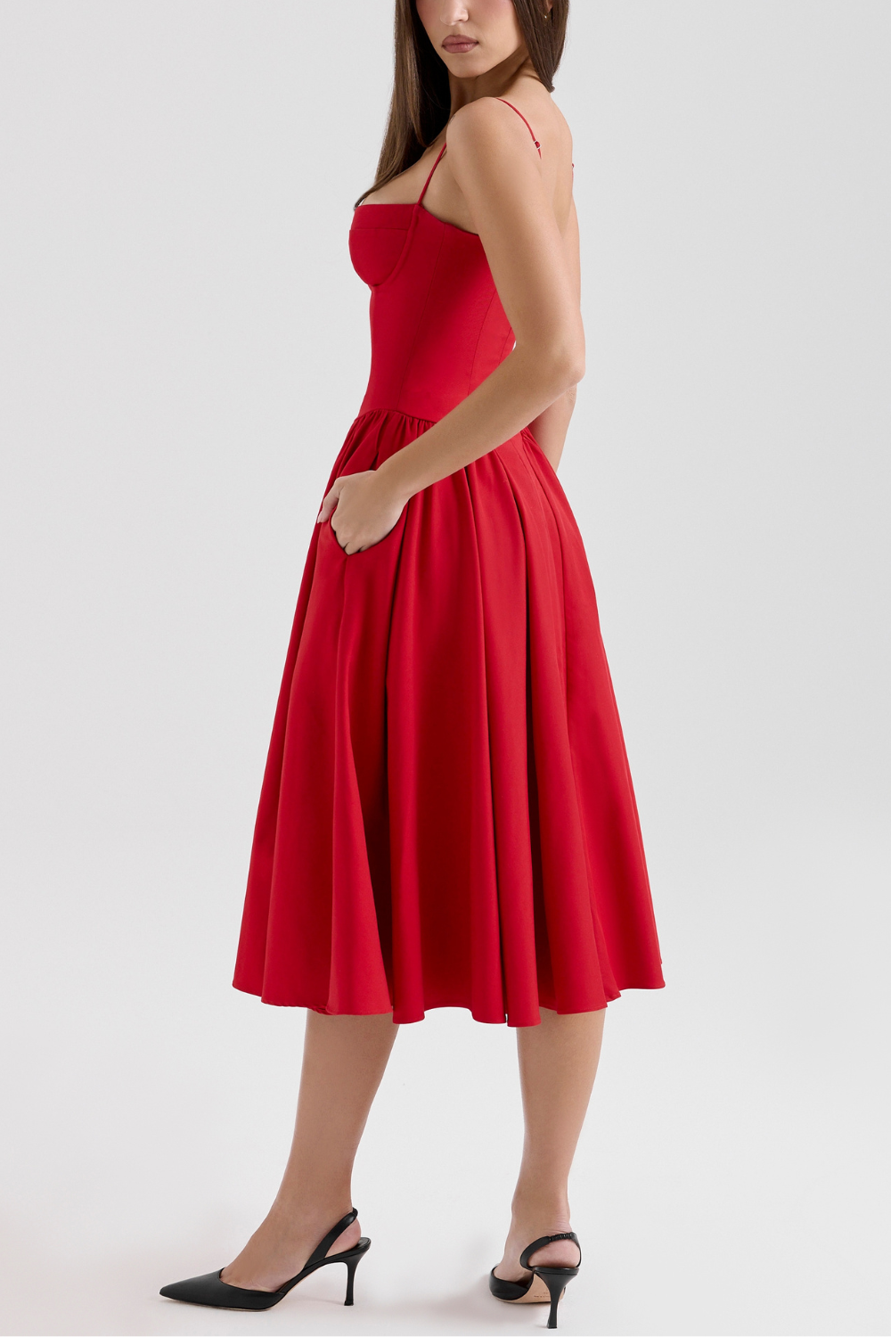 Luxe Velvet Corset Midi Dress