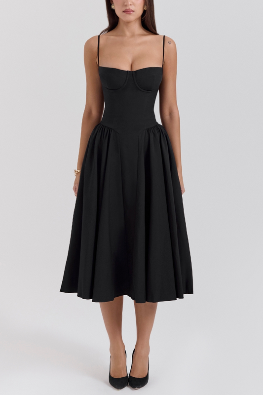 Luxe Velvet Corset Midi Dress